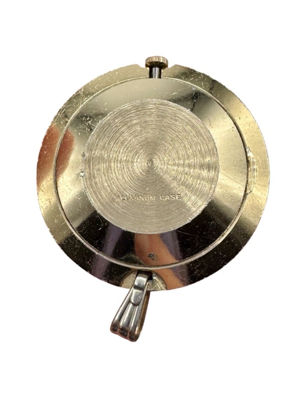 Vintage Timex Watch Pendant Gold Tone Starburst Mechanical Wind 35mm Runs Slow - Picture 5 of 6